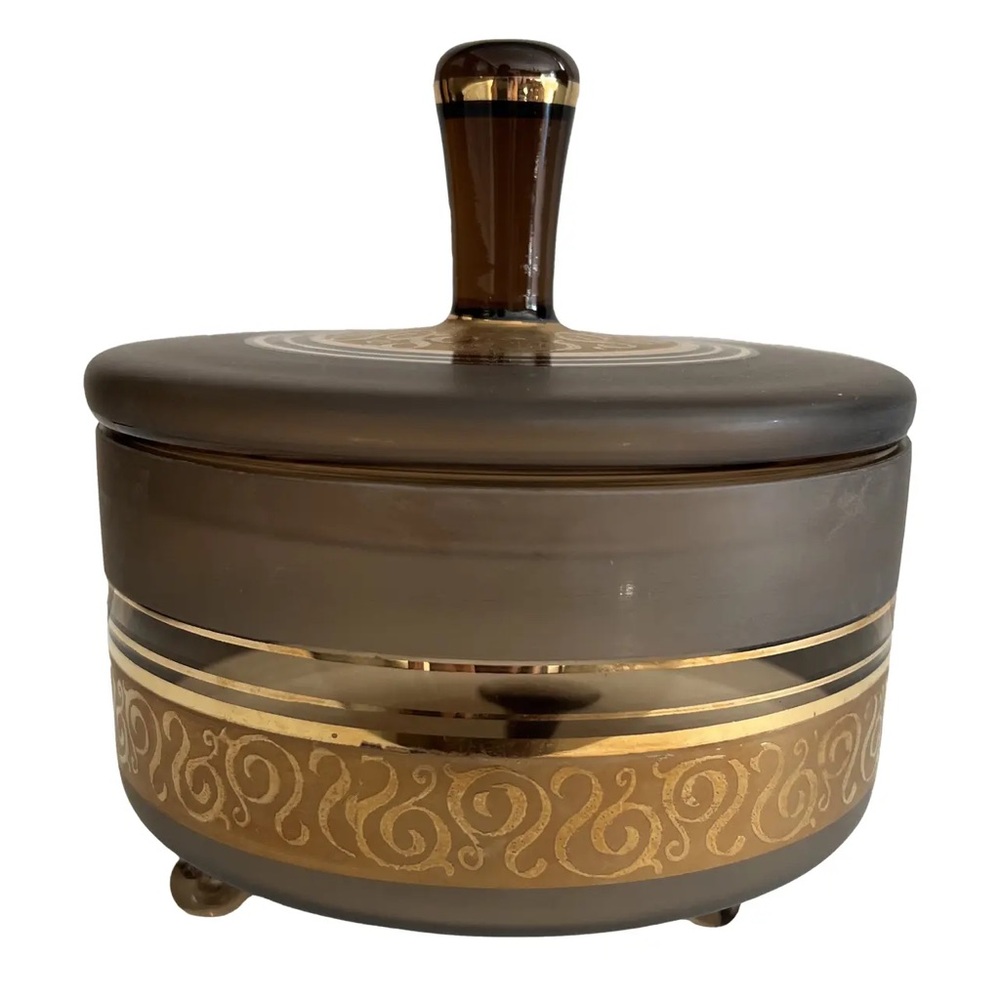 Vintage Lipper & Mann Glass Candy Dish with a Lid